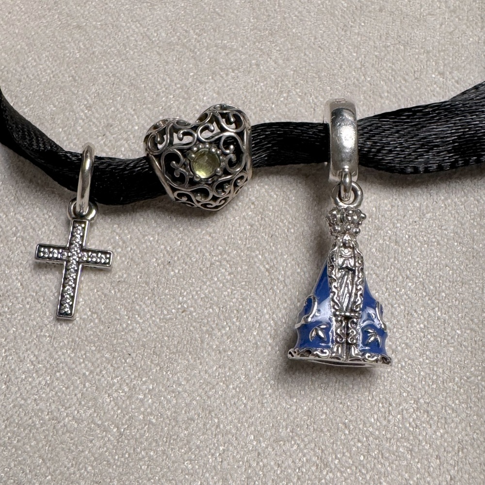 Pandora Silver Necklace with Blue Charm